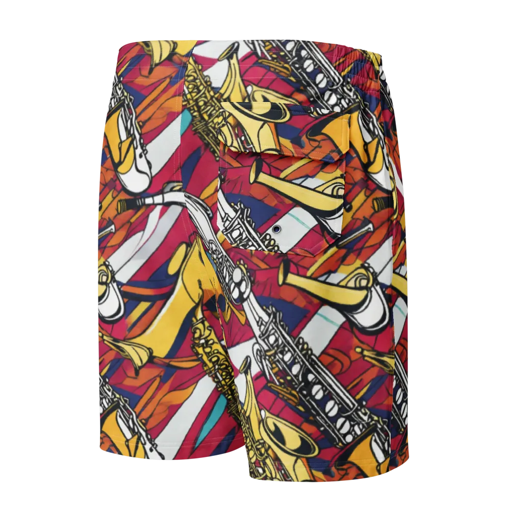Midnight Swing on Men's Board Shorts — Back