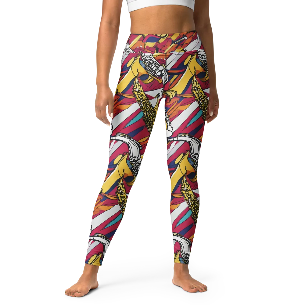 Midnight Swing on Yoga Leggings — Front