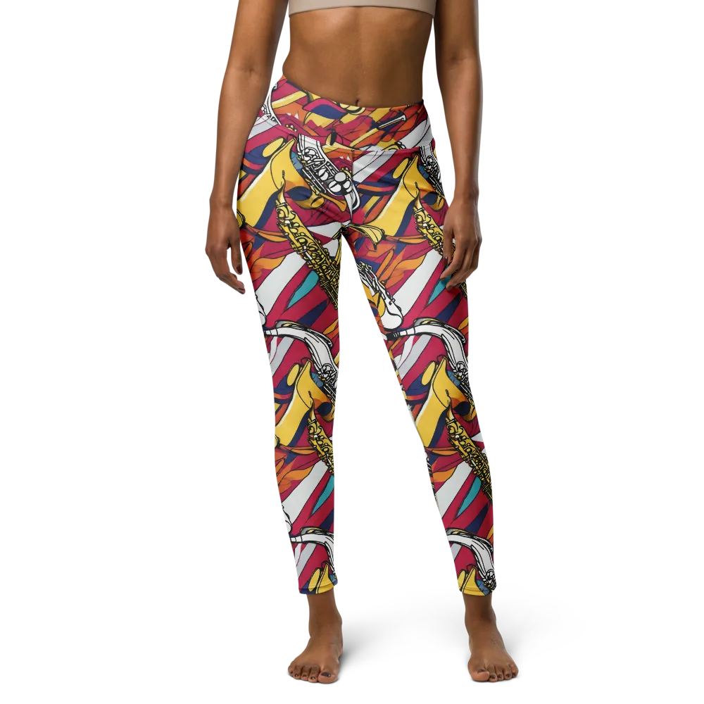 Midnight Swing on Yoga Leggings — Front