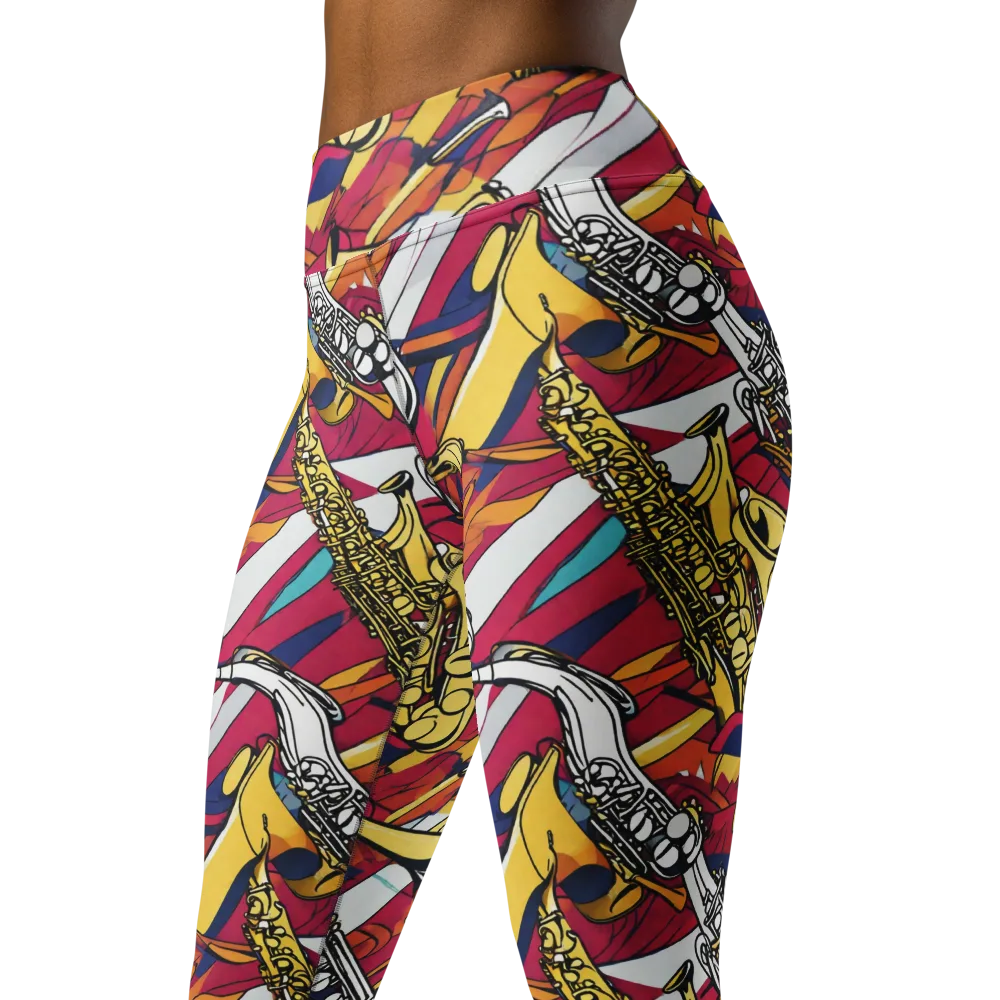 Midnight Swing on Yoga Leggings — Left Front