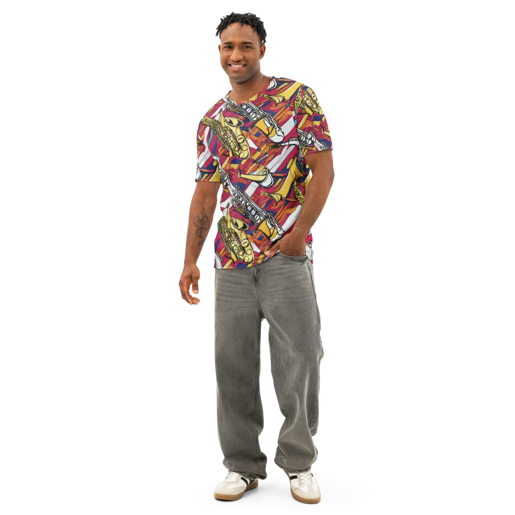 Midnight Swing on Men's Cotton Crew Neck T-Shirt — Front