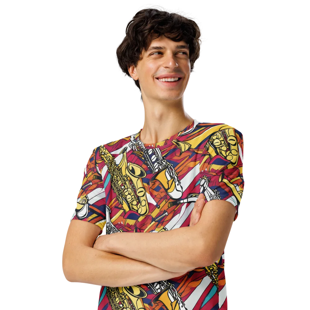 Midnight Swing on Men's Crew Neck T-Shirt — Left Front