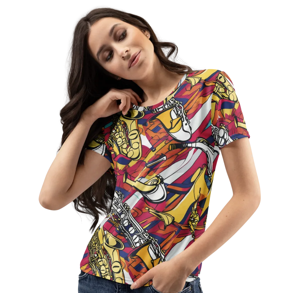 Midnight Swing on Women's Crew Neck T-Shirt — Left Front