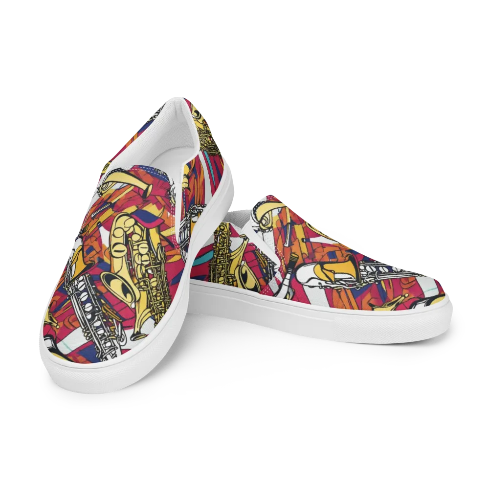 Midnight Swing on Men's Slip-On Canvas Shoes — Left Front