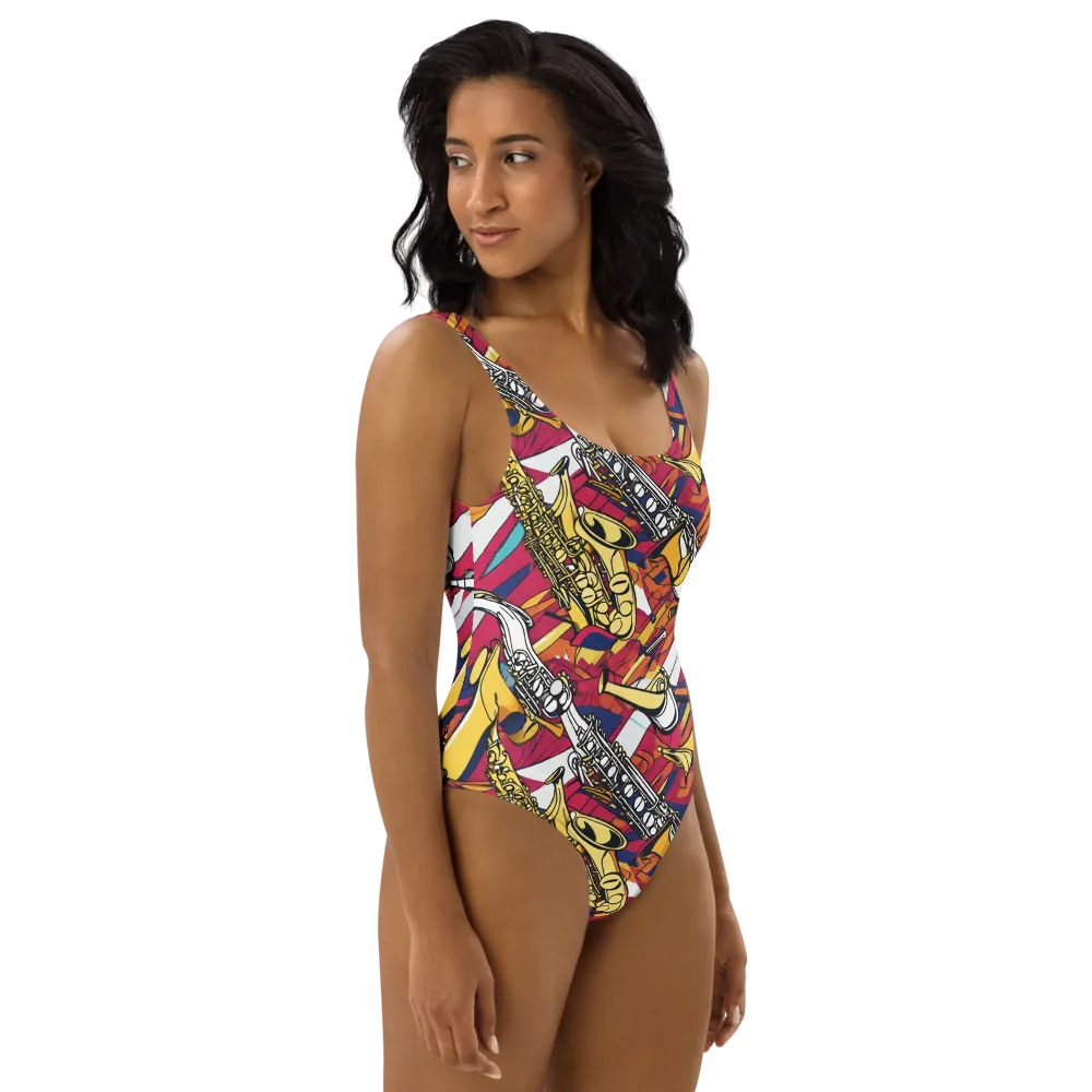 Midnight Swing on One-Piece Swimsuit — Right