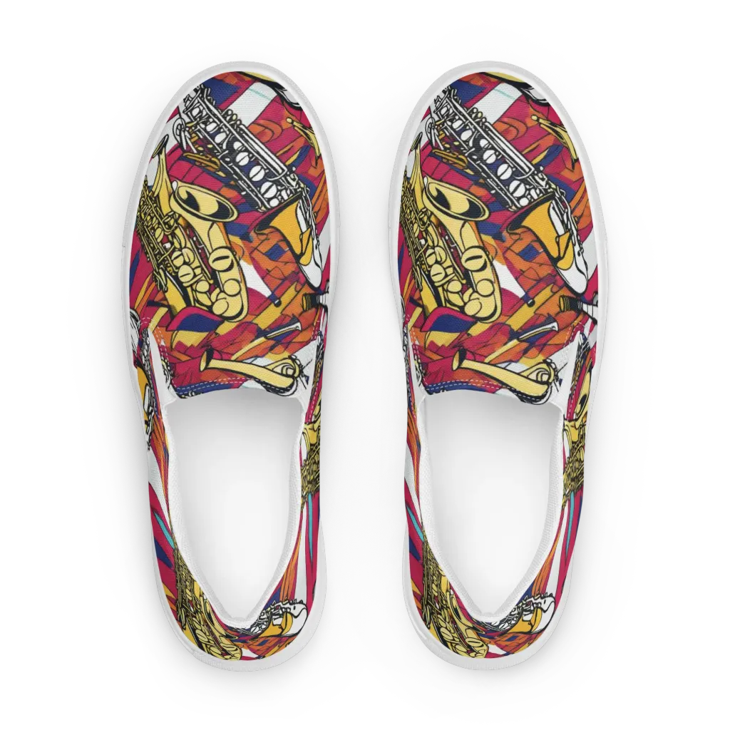 Midnight Swing on Women's Slip-On Canvas Shoes — Front