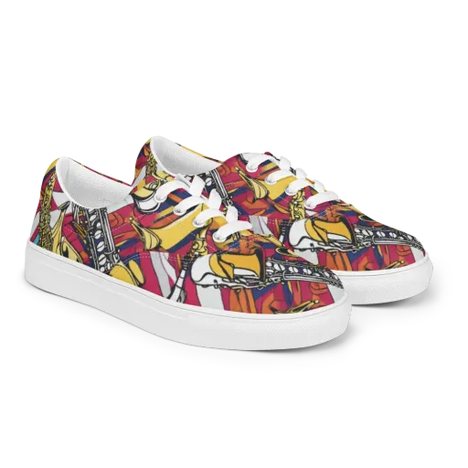 Midnight Swing on a Men's Lace-Up Canvas Shoes
