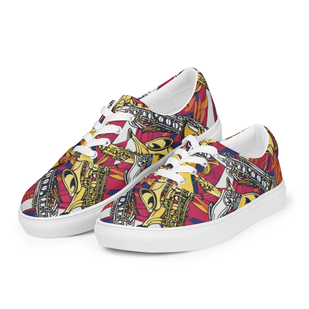 Midnight Swing on Men's Lace-Up Canvas Shoes — Left Front
