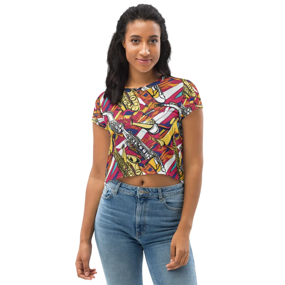 Midnight Swing on Crop Tee — Front