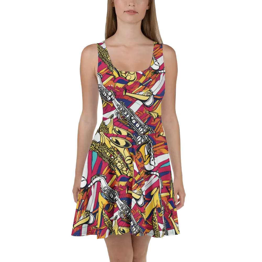 Midnight Swing on Skater Dress — Front