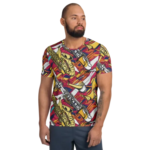Midnight Swing on a Men's Athletic T-Shirt