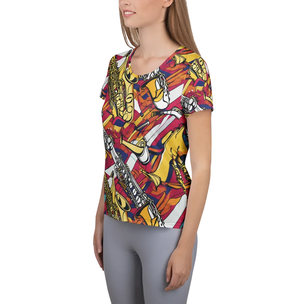 Midnight Swing on Women's Athletic T-Shirt — Left