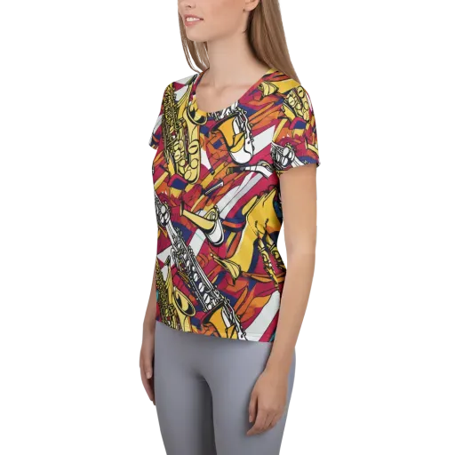 Midnight Swing on a Women's Athletic T-Shirt