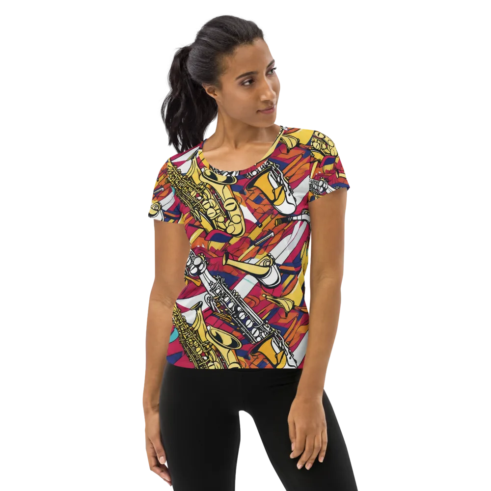Midnight Swing on Women's Athletic T-Shirt — Front