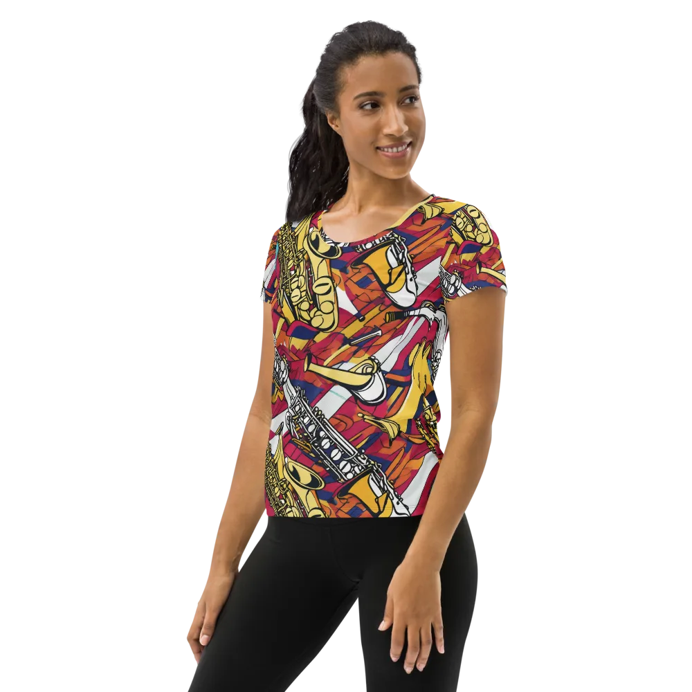 Midnight Swing on Women's Athletic T-Shirt — Left