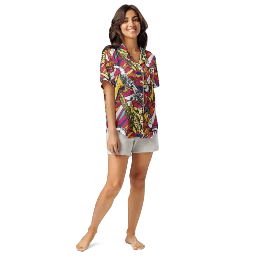 Midnight Swing on a Women's Short Sleeve Pajama Top