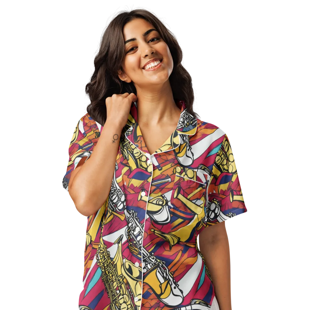 Midnight Swing on Women's Short Sleeve Pajama Top — Front