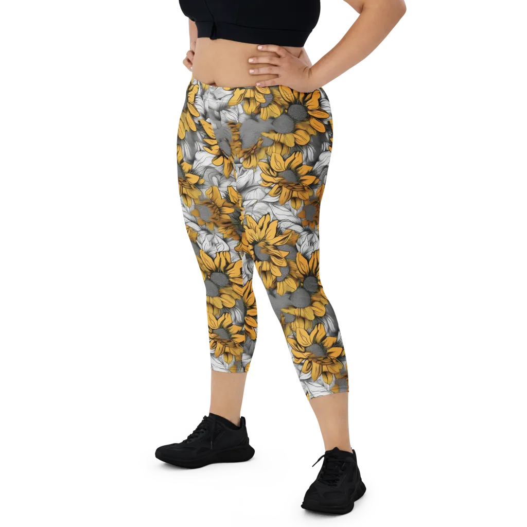 Gilded Garden on Capri Leggings — Front