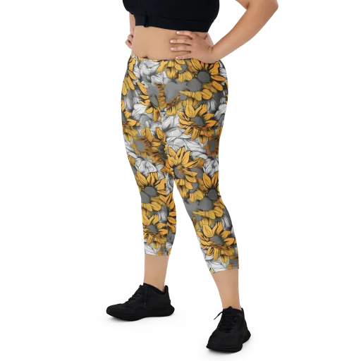 Gilded Garden on a Capri Leggings