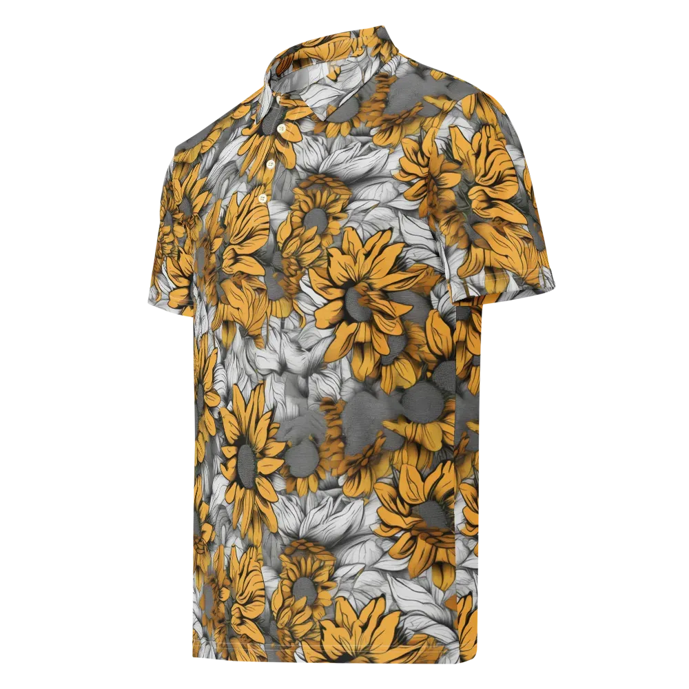 Gilded Garden on Men's Slim Fit Polo Shirt — Left Front