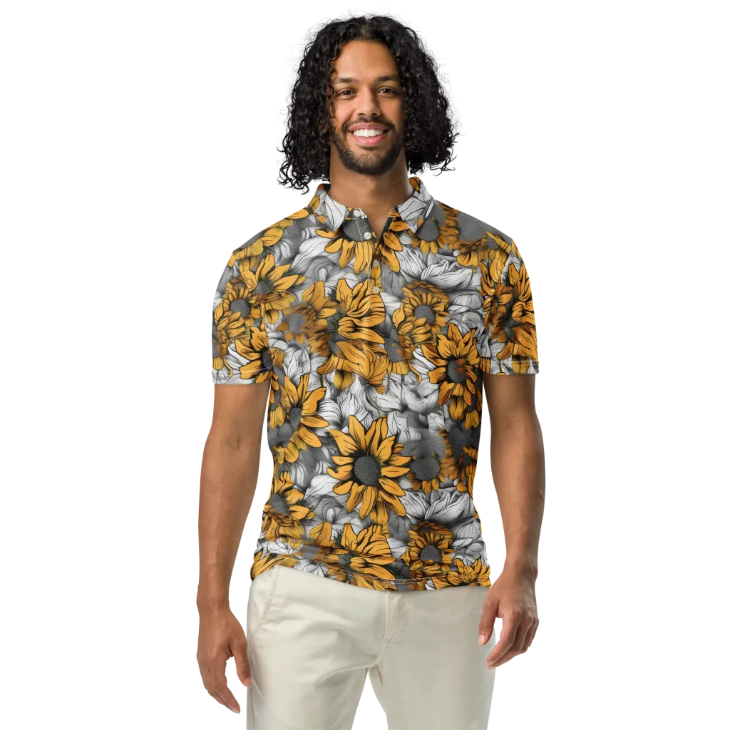 Gilded Garden on Men's Slim Fit Polo Shirt — Front