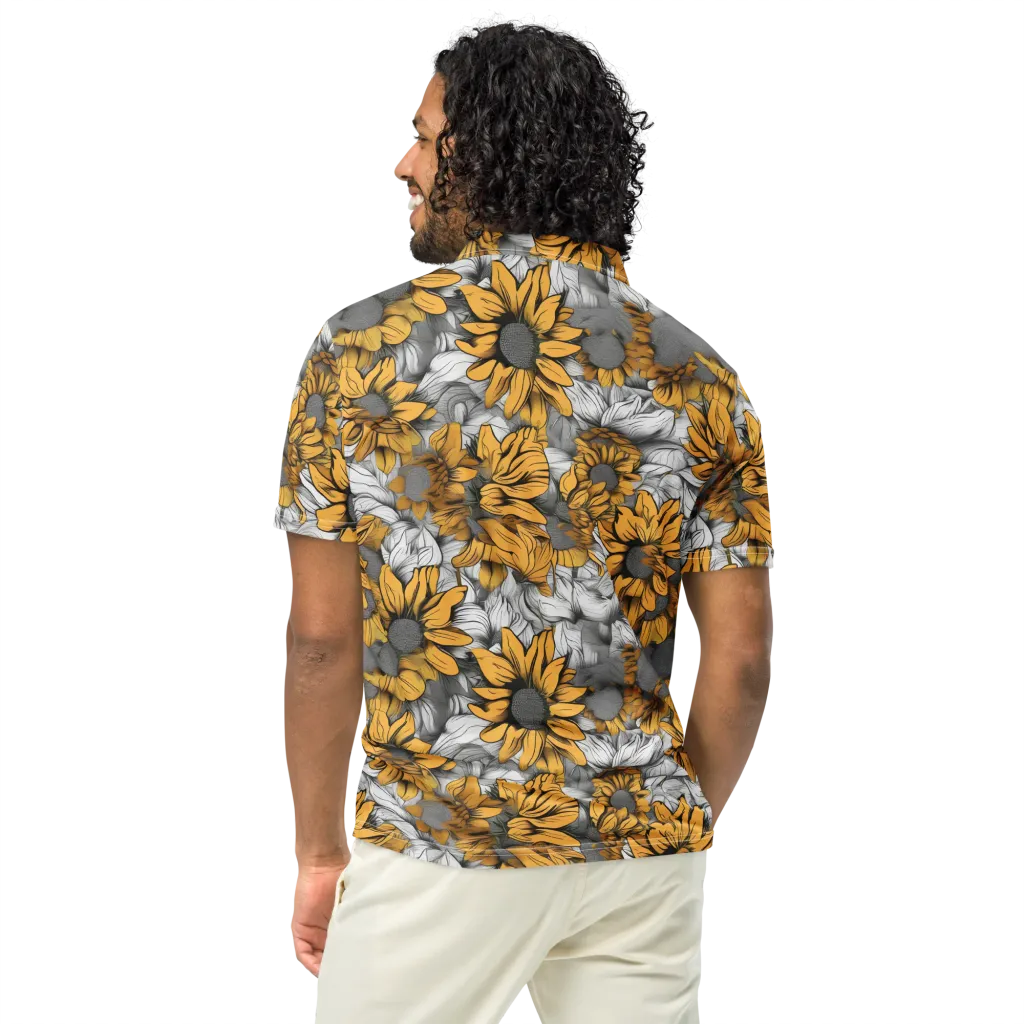 Gilded Garden on Men's Slim Fit Polo Shirt — Back