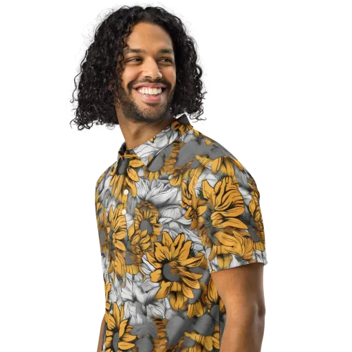 Gilded Garden on a Men's Slim Fit Polo Shirt