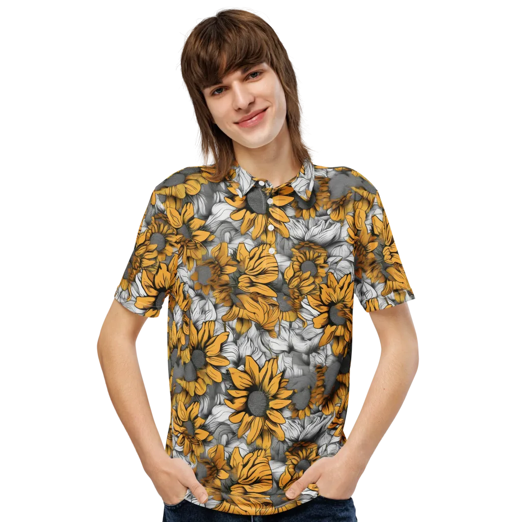 Gilded Garden on Men's Slim Fit Polo Shirt — Front