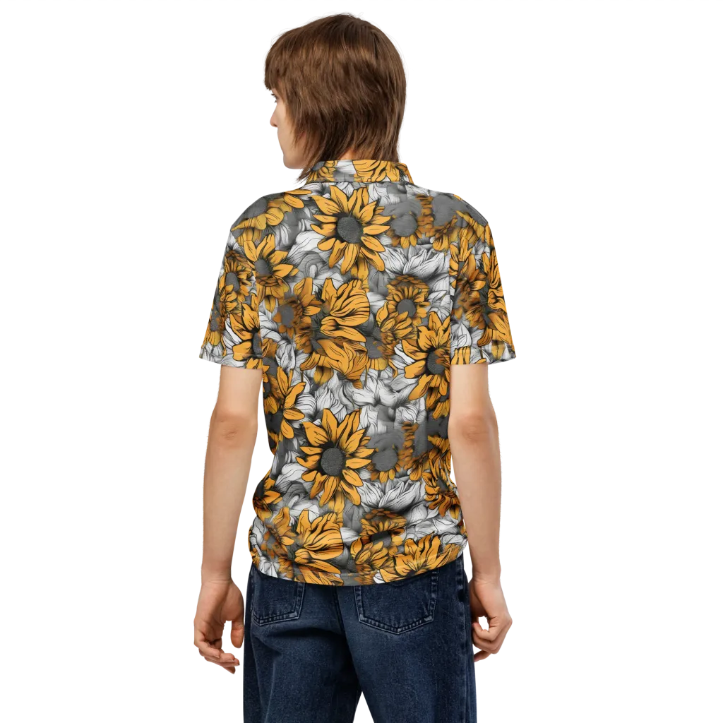 Gilded Garden on Men's Slim Fit Polo Shirt — Back