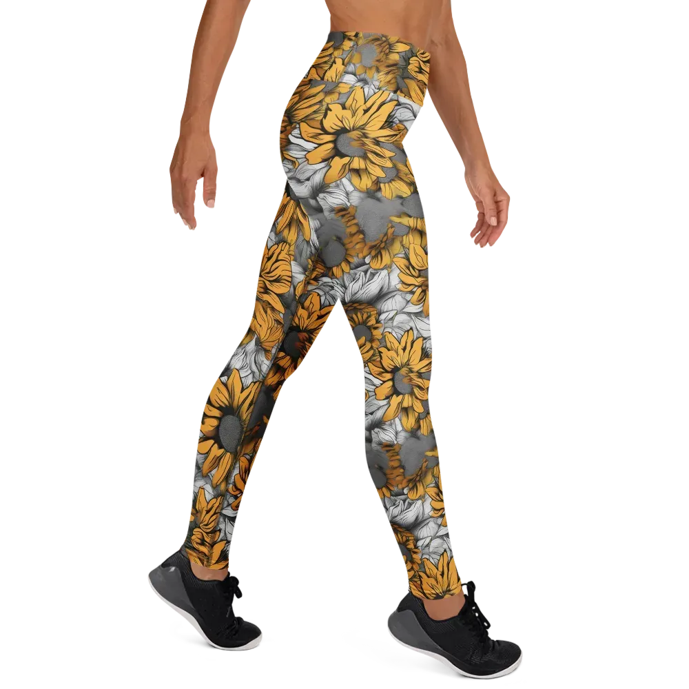 Gilded Garden on Yoga Leggings — Right