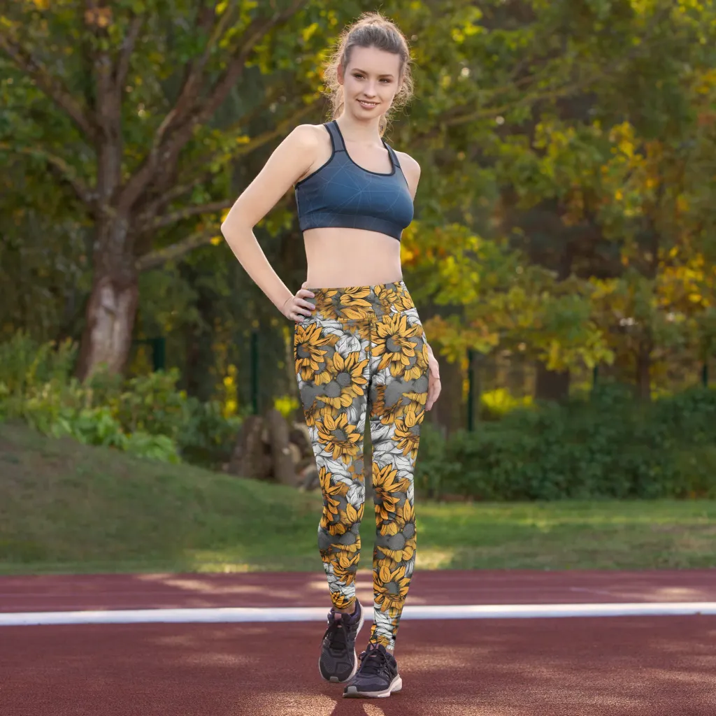 Gilded Garden on Yoga Leggings — Front