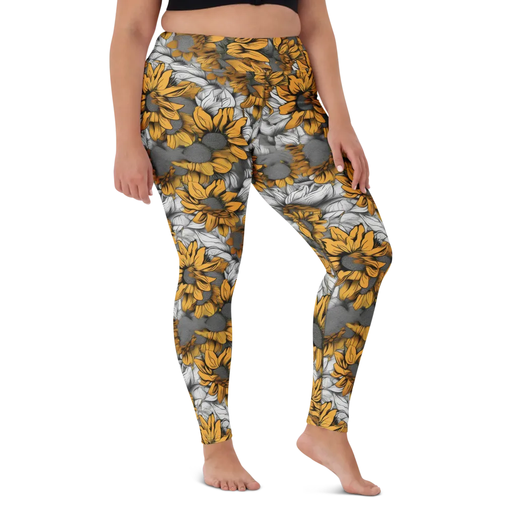 Gilded Garden on Yoga Leggings — Front