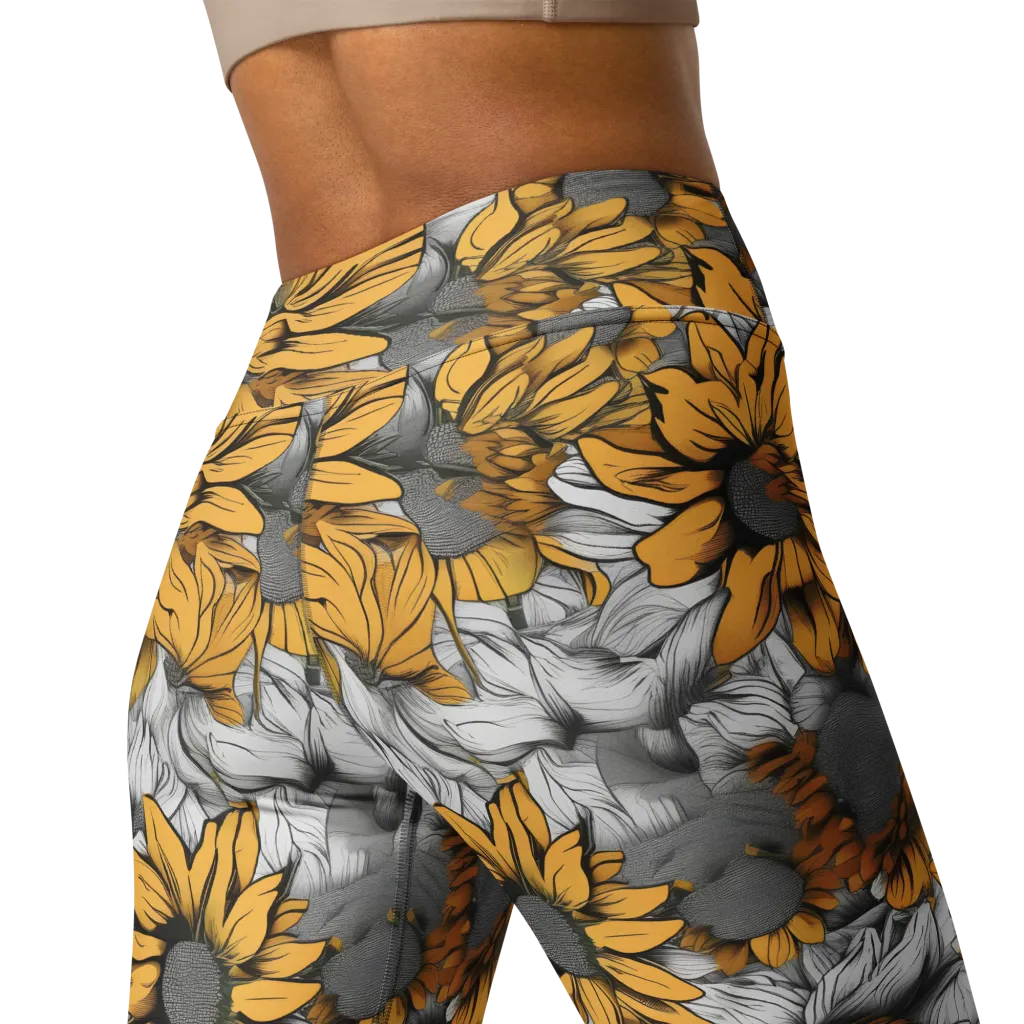 Gilded Garden on Yoga Leggings — Back