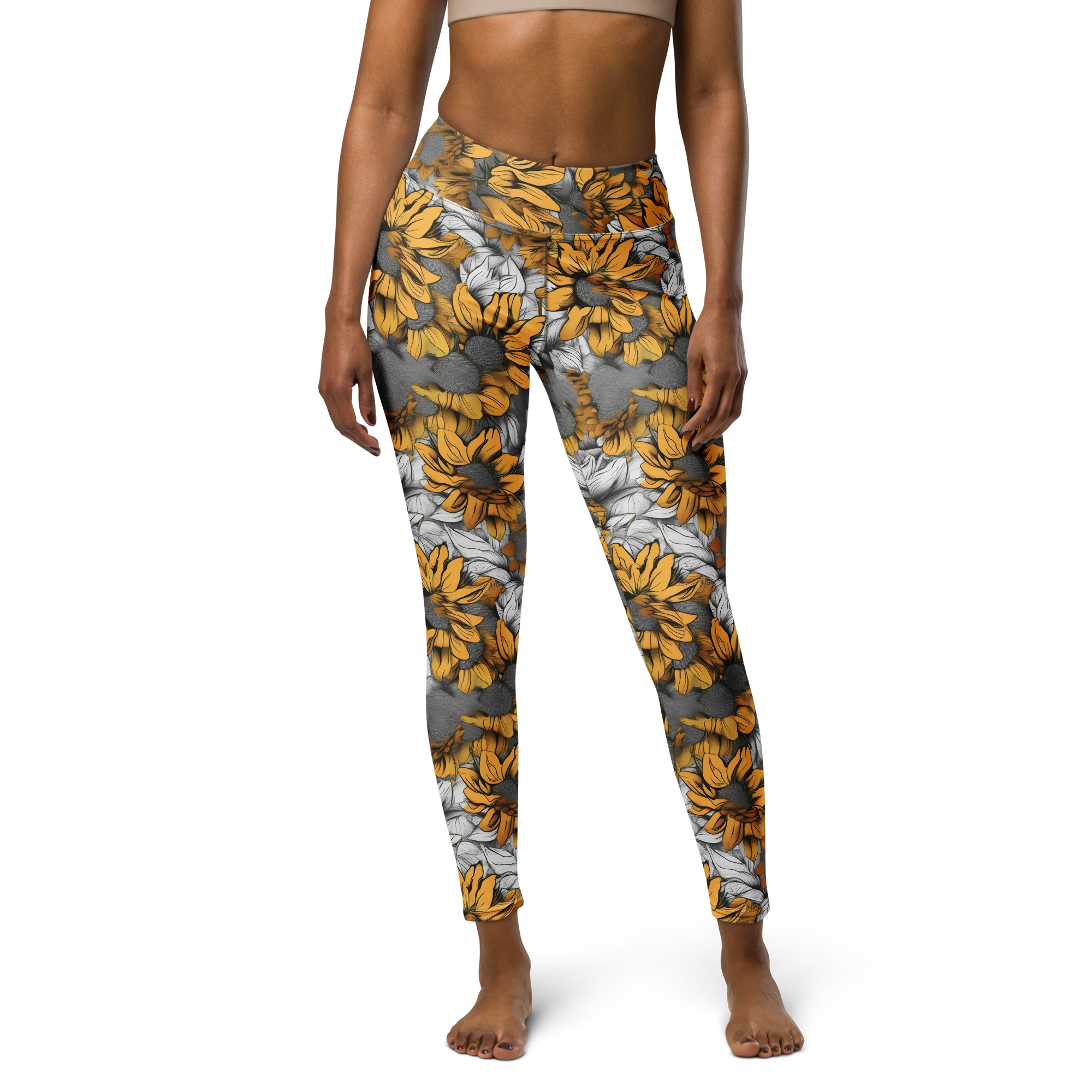 Gilded Garden on Yoga Leggings — Front