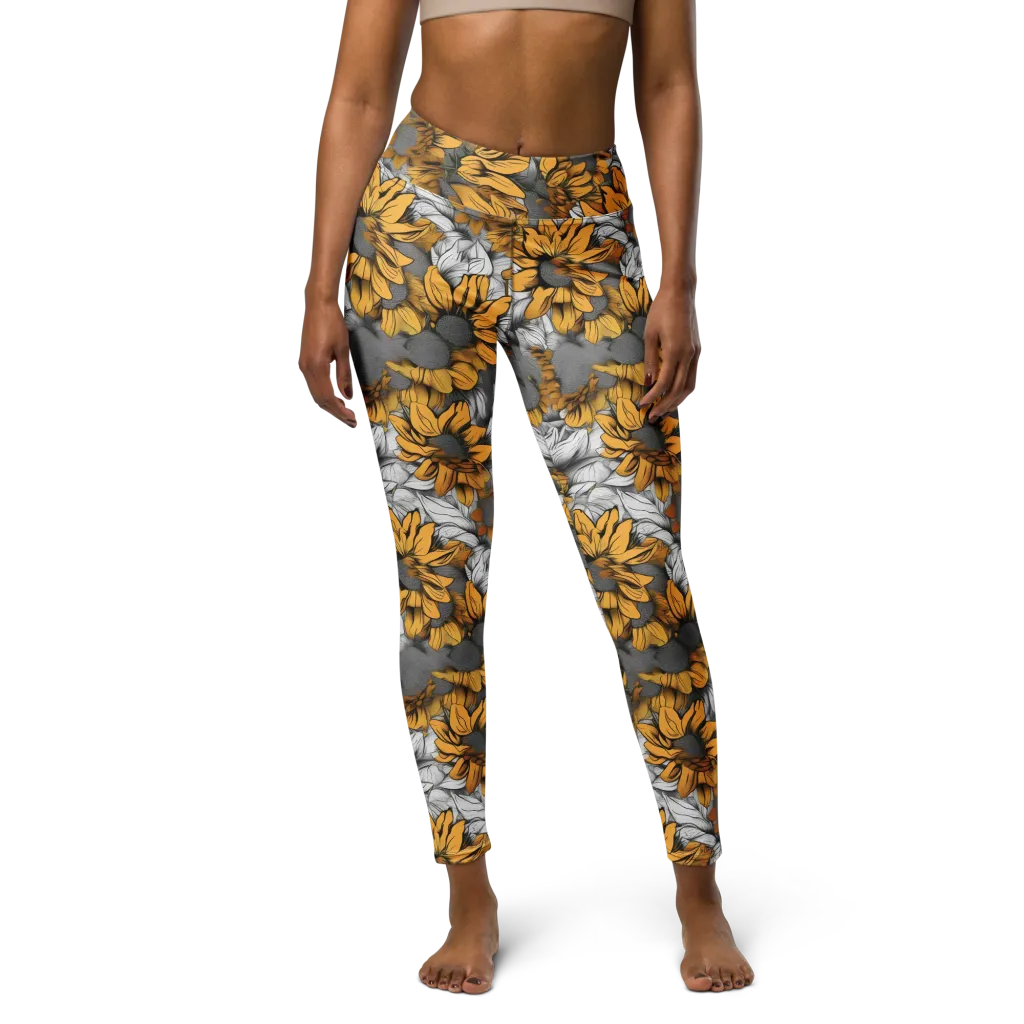 Gilded Garden on Yoga Leggings — Front