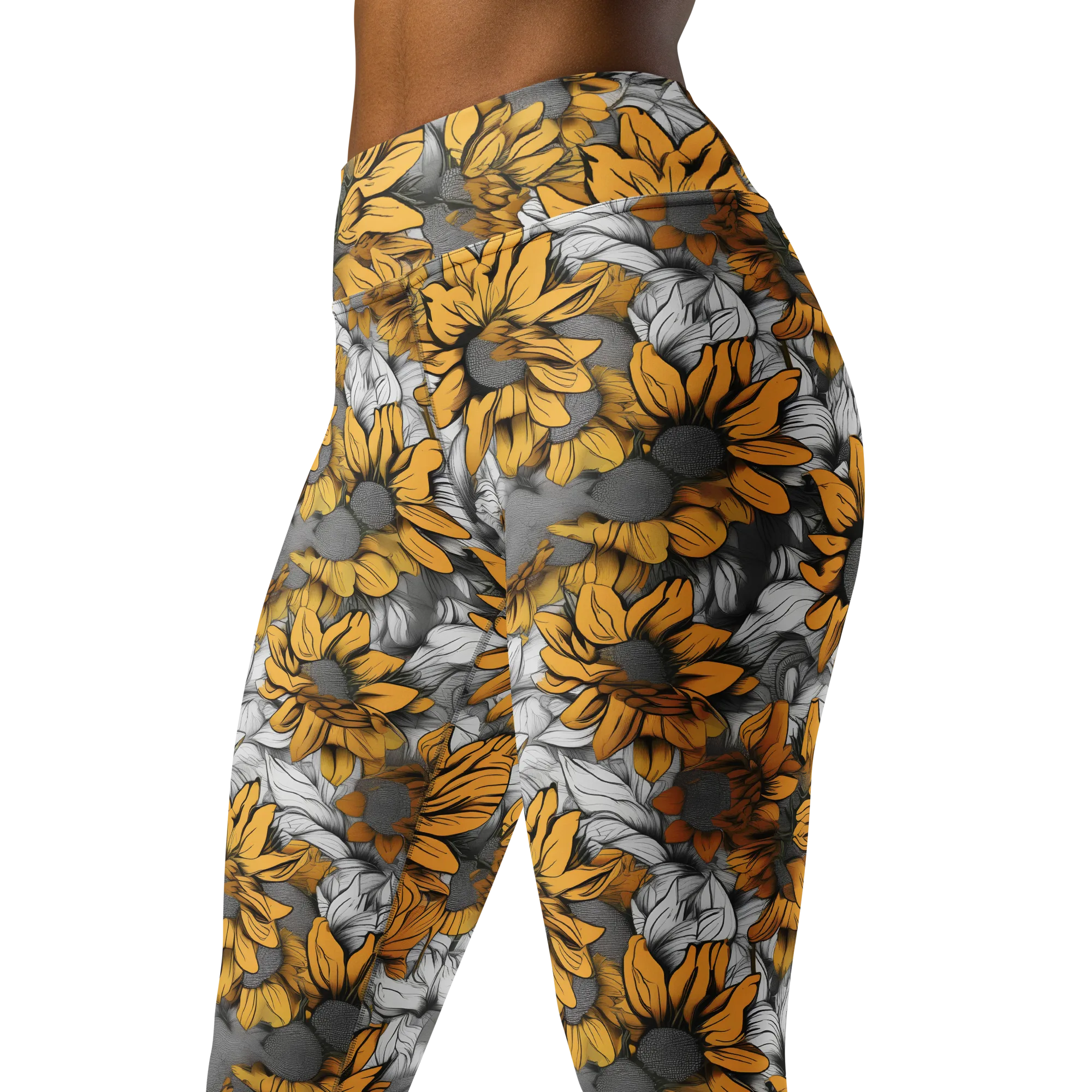Gilded Garden on Yoga Leggings — Left Front