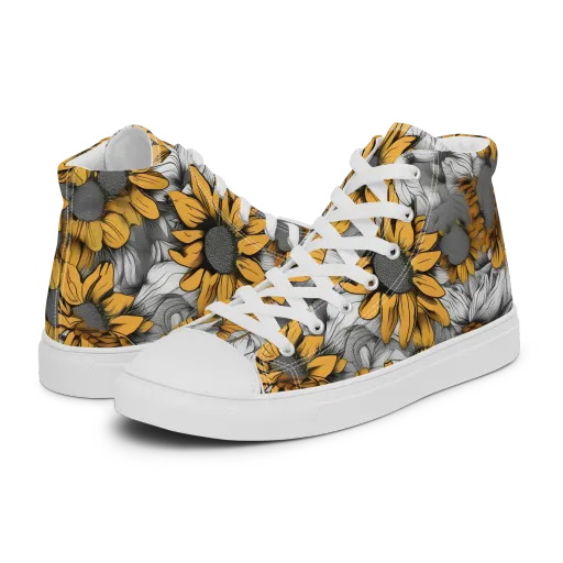 Gilded Garden on a Men's High Top Canvas Shoes