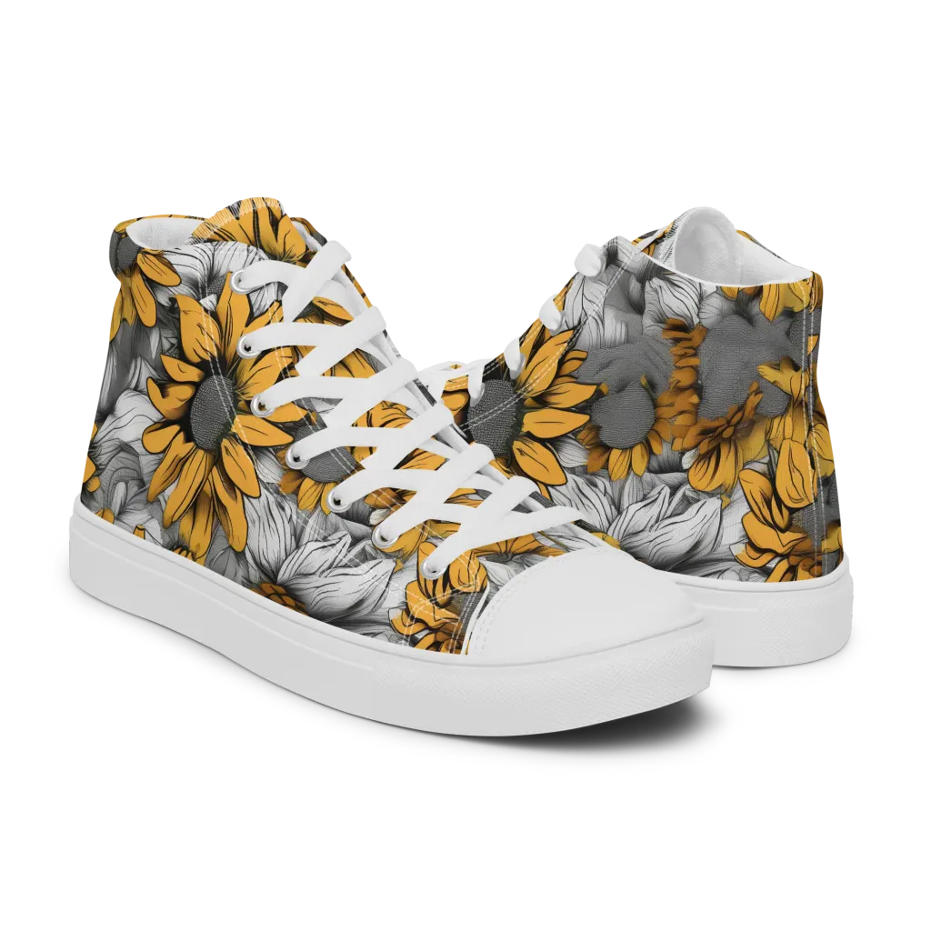 Gilded Garden on Men's High Top Canvas Shoes — Right
