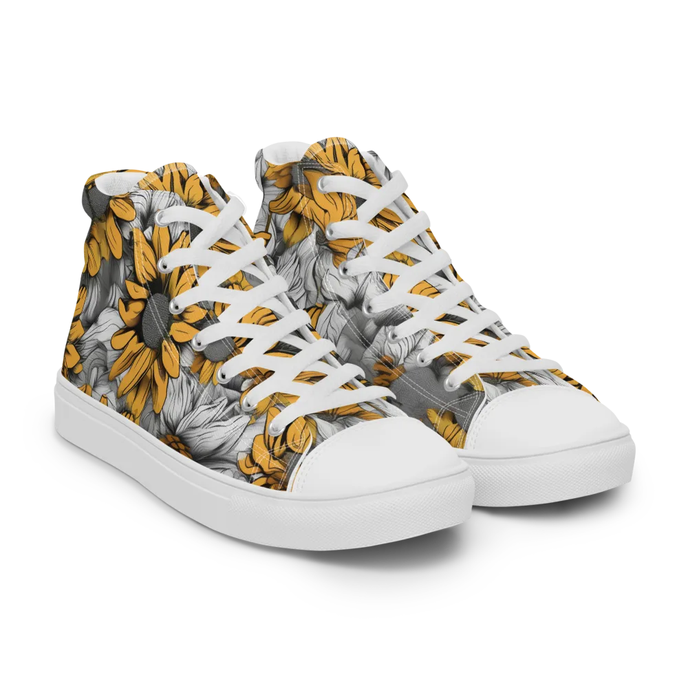 Gilded Garden on Women's High Top Canvas Shoes — Right Front
