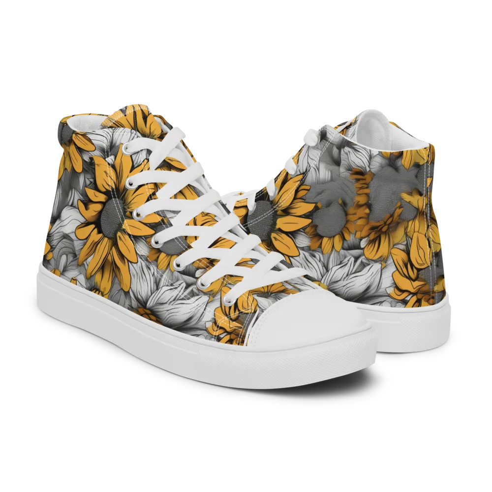 Gilded Garden on Women's High Top Canvas Shoes — Right
