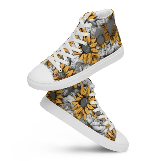 Gilded Garden on a Women's High Top Canvas Shoes