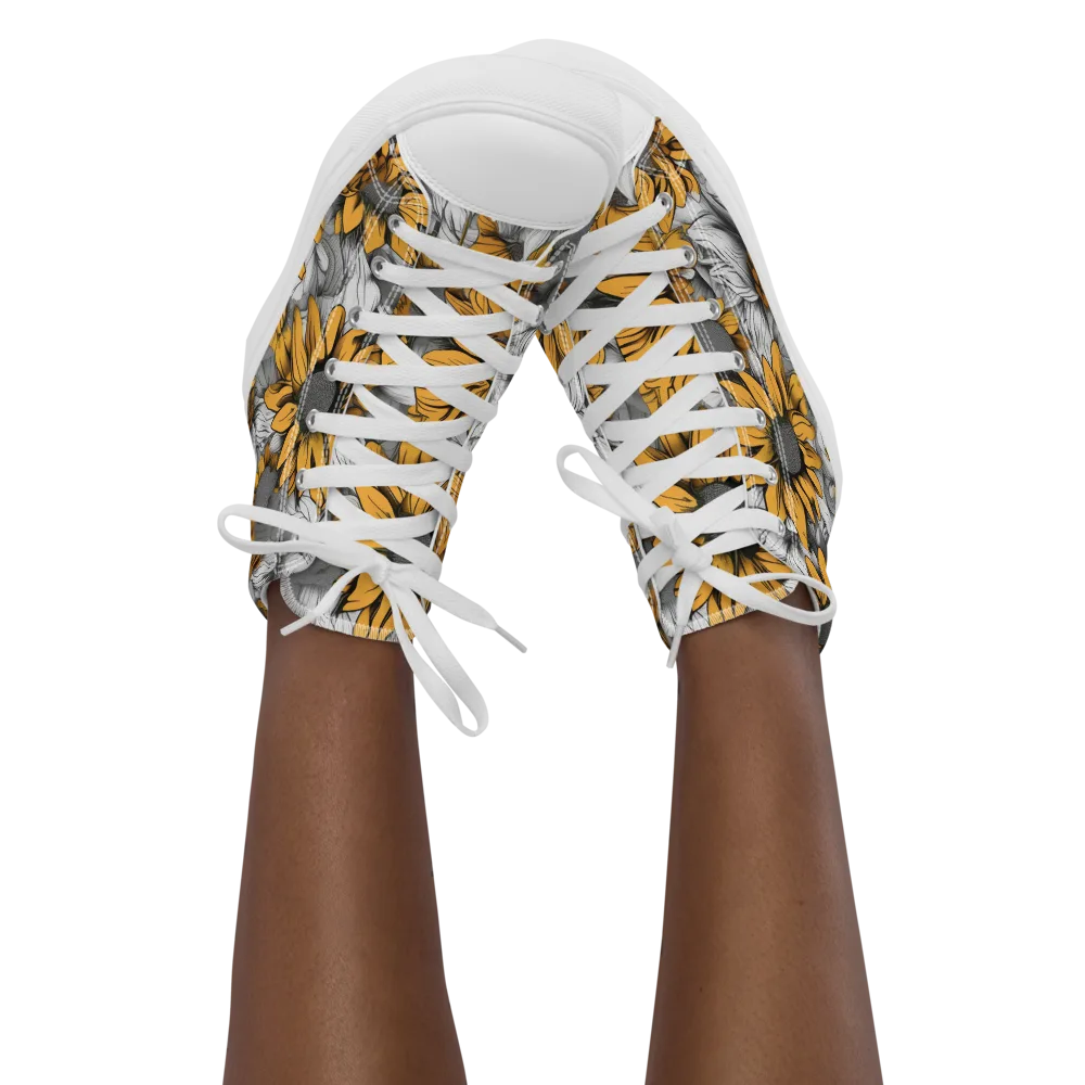 Gilded Garden on Women's High Top Canvas Shoes — Front