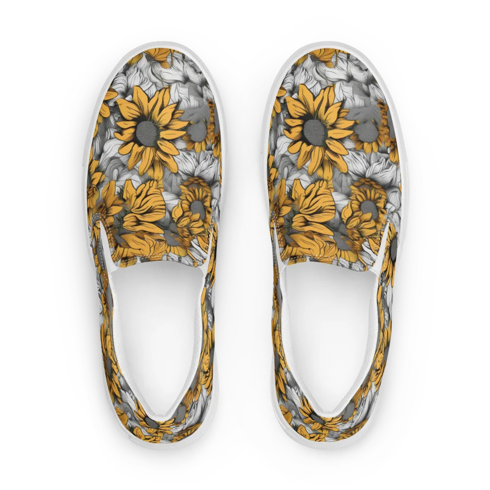 Gilded Garden on Men's Slip-On Canvas Shoes — Front