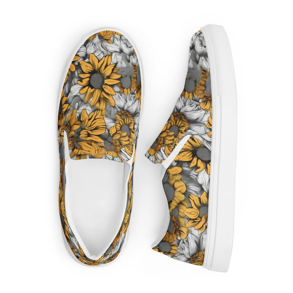 Gilded Garden on Men's Slip-On Canvas Shoes — Front