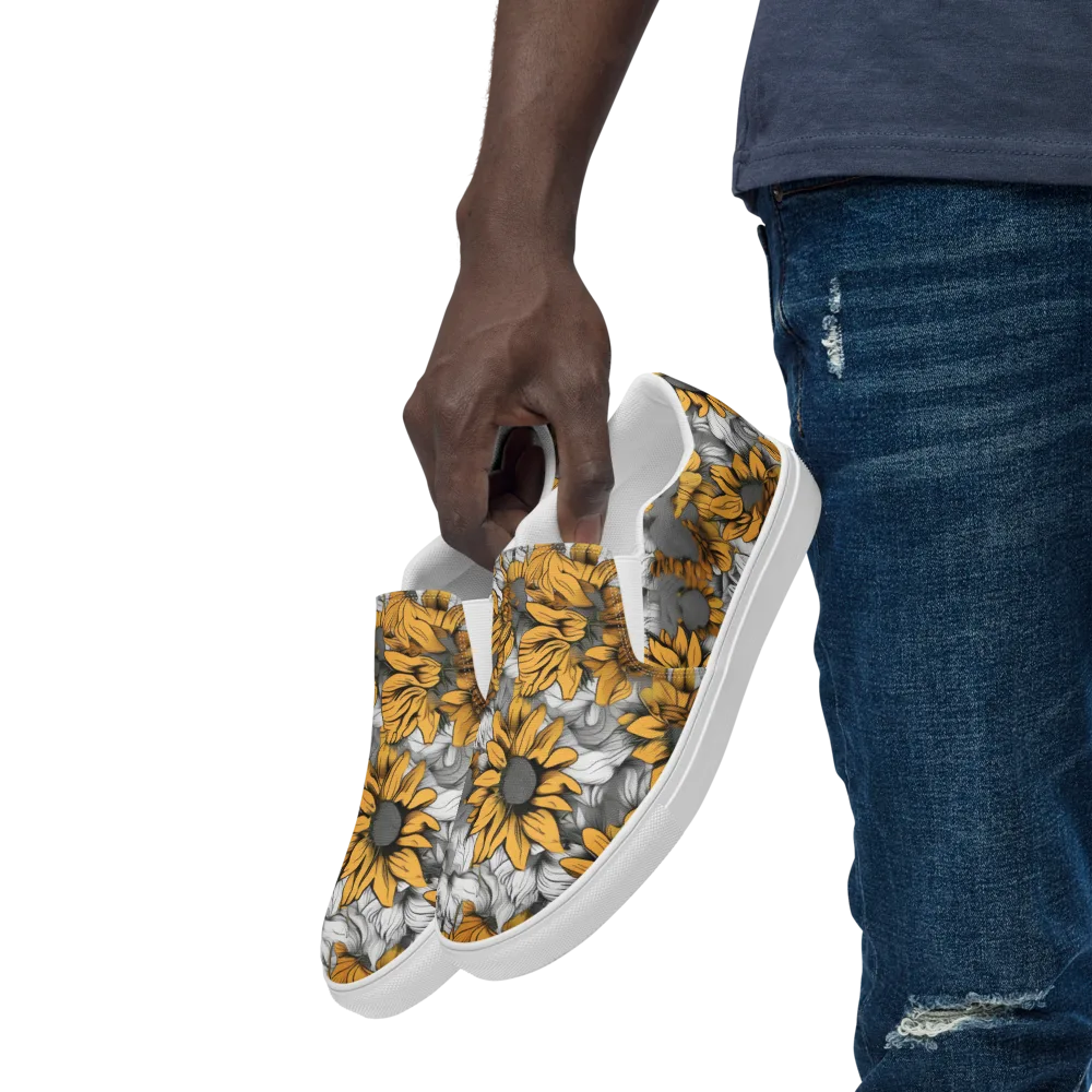 Gilded Garden on Men's Slip-On Canvas Shoes — Left Front