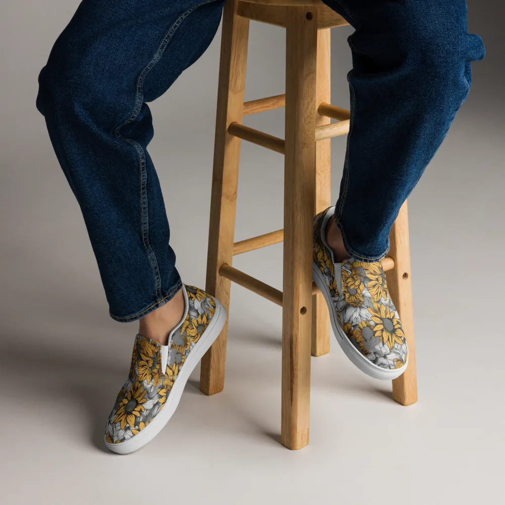 Gilded Garden on Men's Slip-On Canvas Shoes — Front