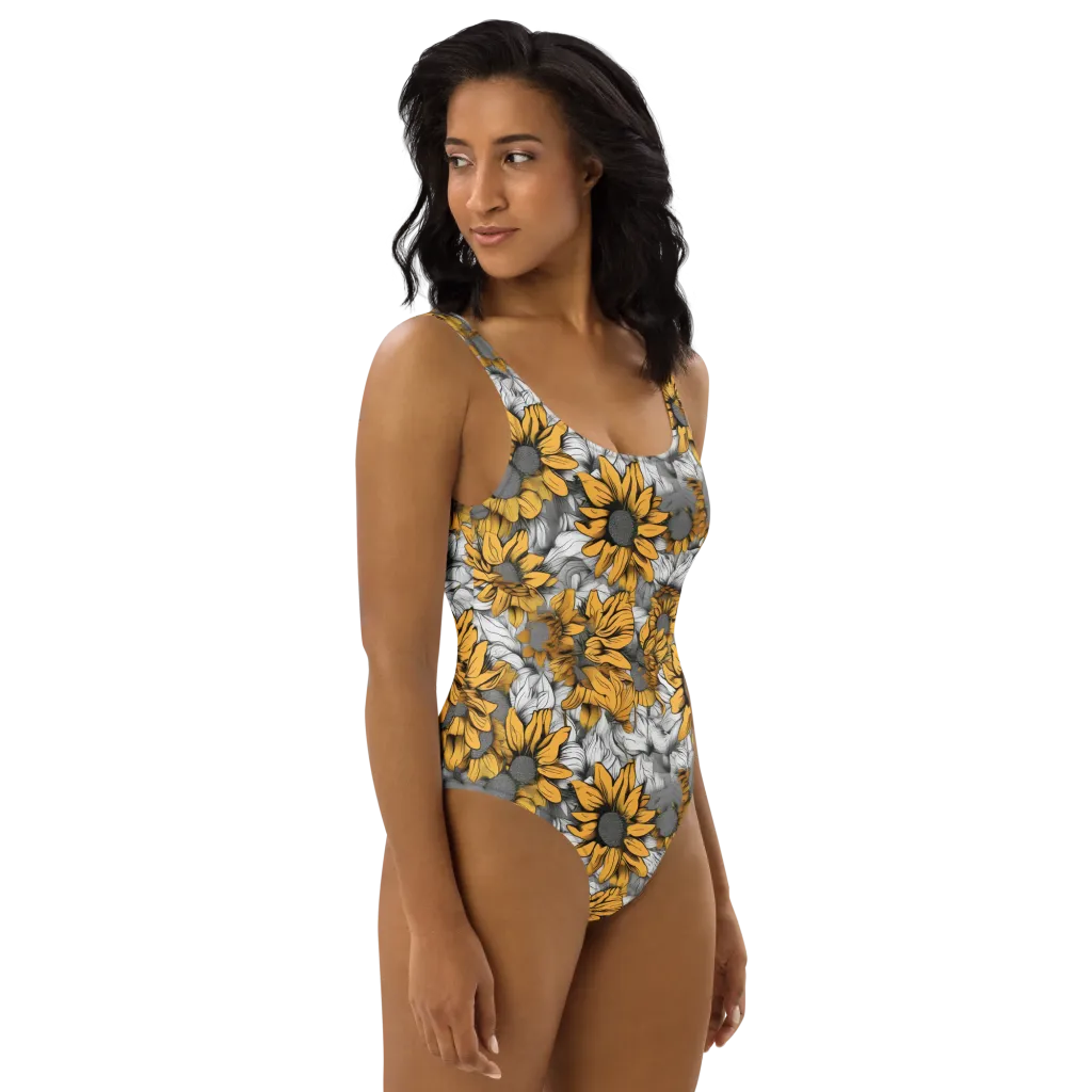Gilded Garden on One-Piece Swimsuit — Right