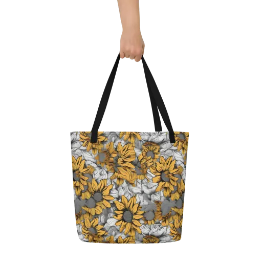 Gilded Garden on a Large Tote Bag W/ Pocket