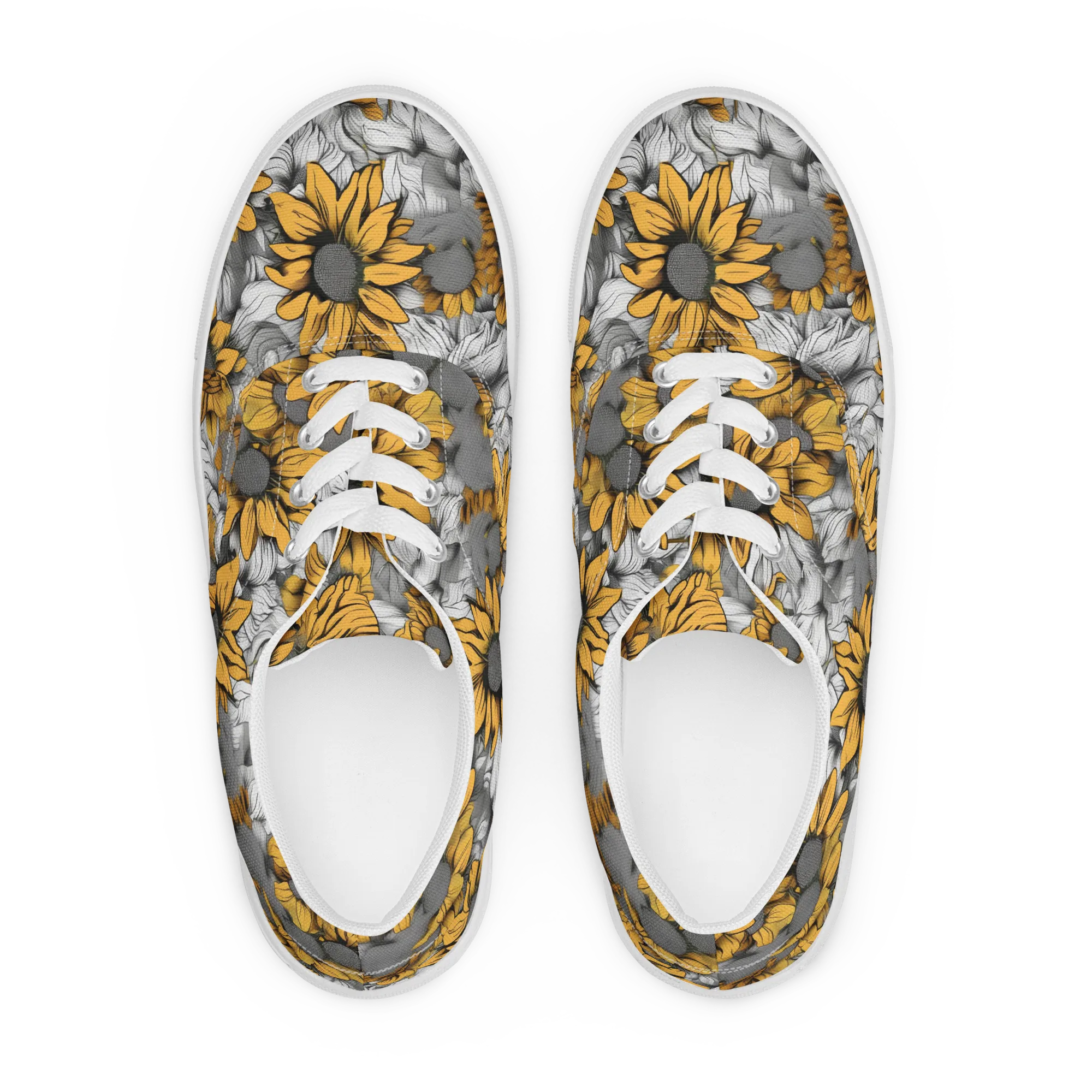 Gilded Garden on Men's Lace-Up Canvas Shoes — Front