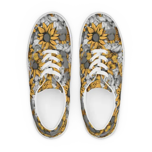 Gilded Garden on a Men's Lace-Up Canvas Shoes